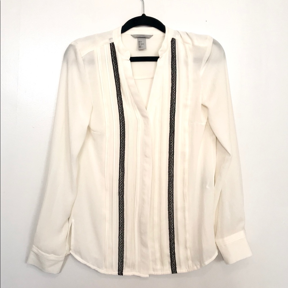 Off white/ cream. Sheer blouse